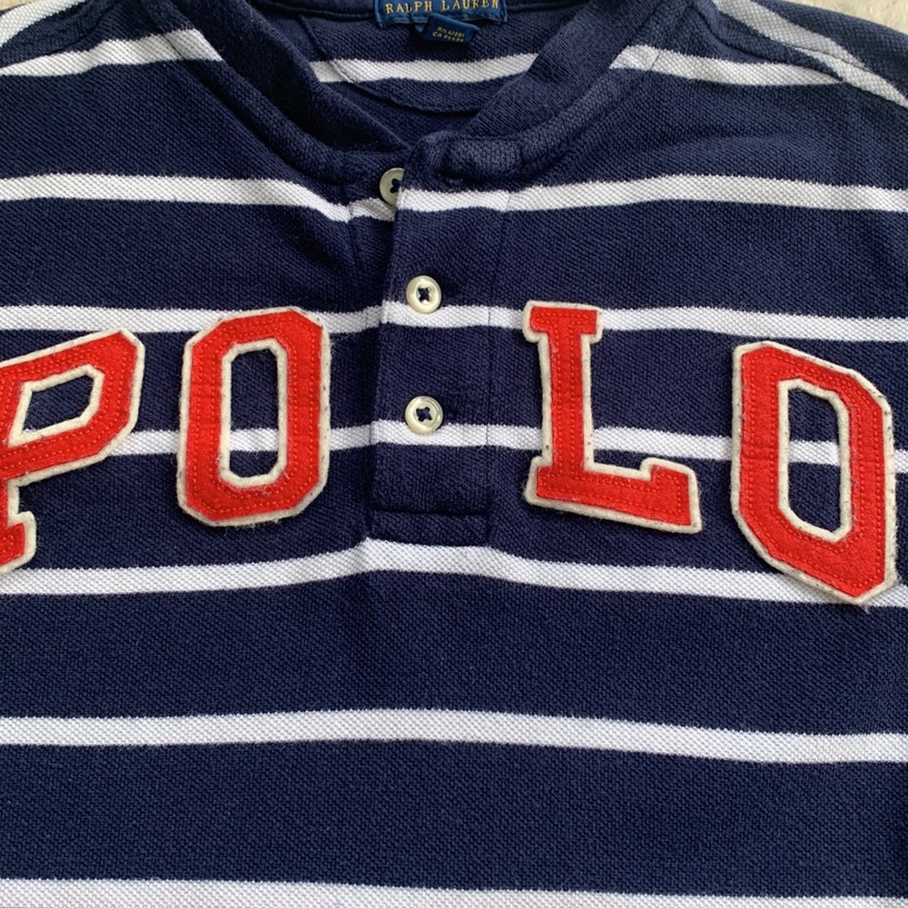 POLO Ralph Lauren Navy Blue & White Shirt 6 EUC - Picture 2 of 10